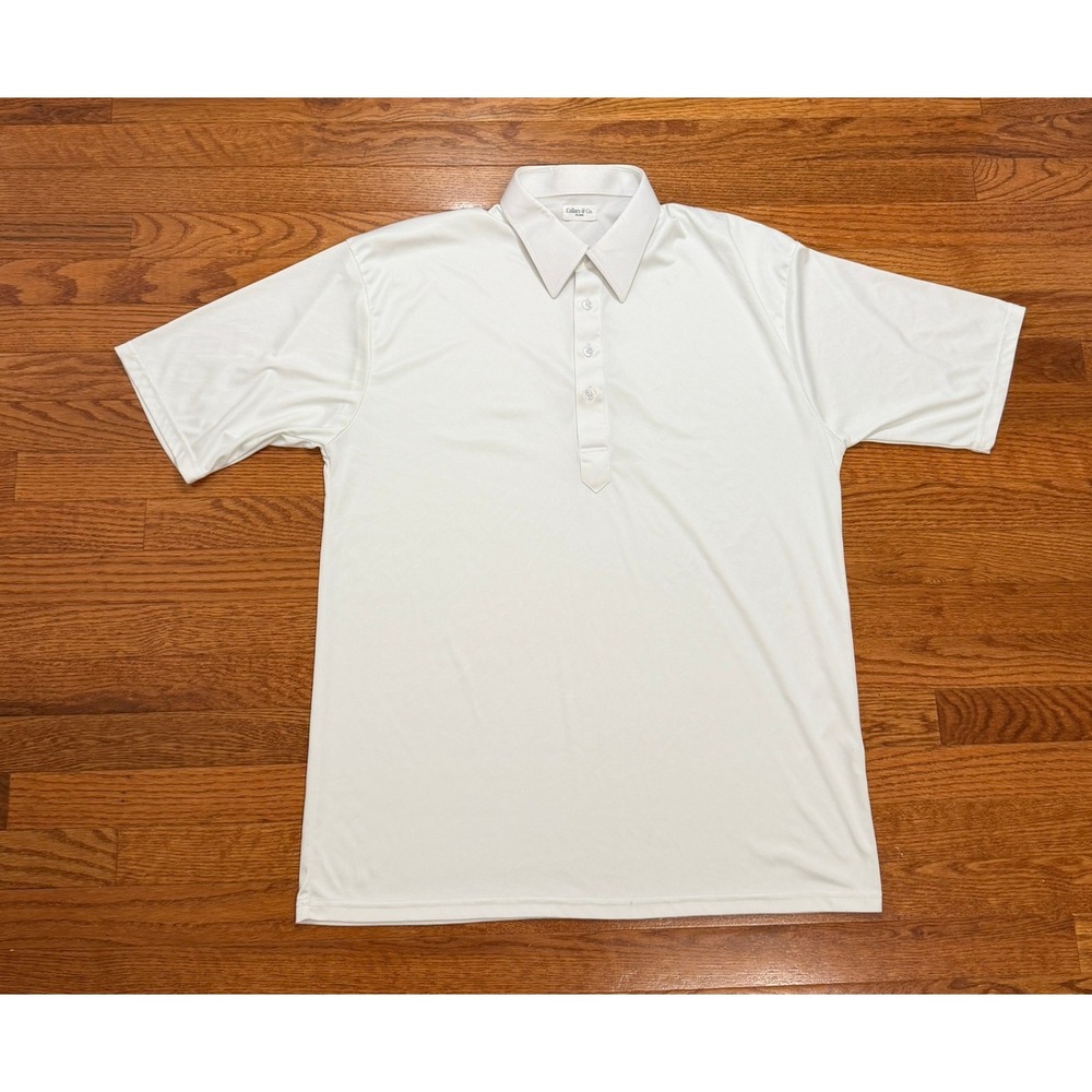 Collars & Co. Dress Collar Polo Shirt Mens 2XL White Performance Short Sleeve